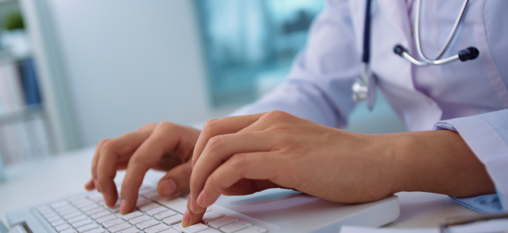 Healthcare professionals using digital systems